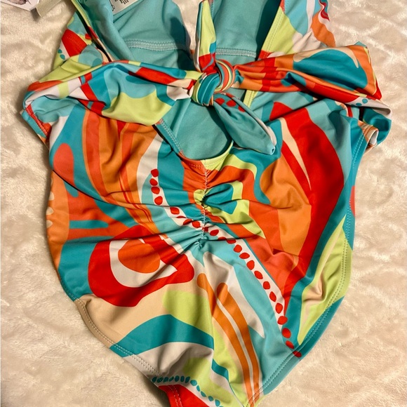 Jessica Simpson plunge neck one piece bathing suit, large NWT - Picture 2 of 6